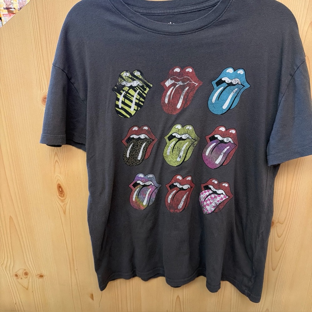 The Rolling Stones Tongue Logo Graphic Tee Multicolor Band Shirt Vintage Style L